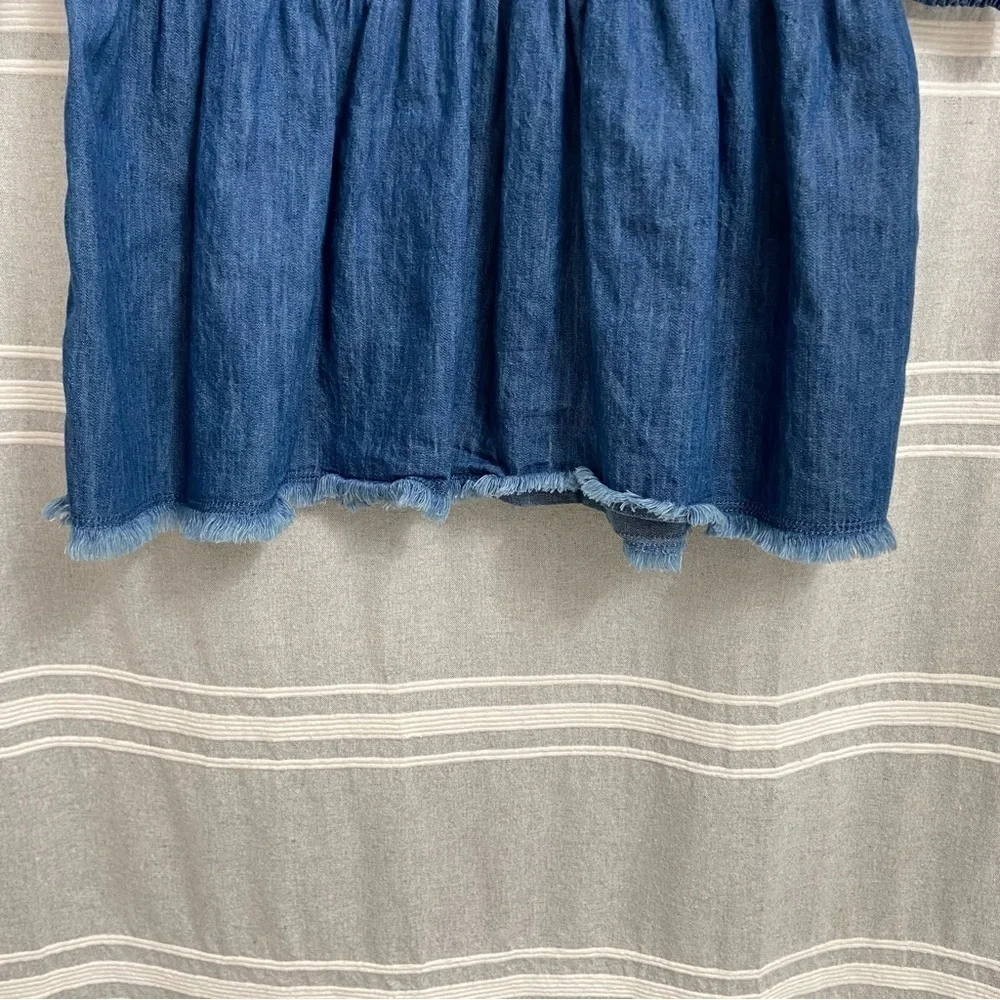 GAP / Girls Blue Denim Chambray Long Sleeve Dress Size L